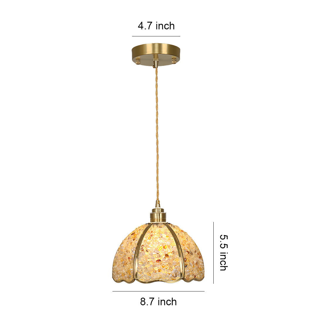 Lavisa - Small Crystal Dome Pendant Light Dimmable Copper Fixture