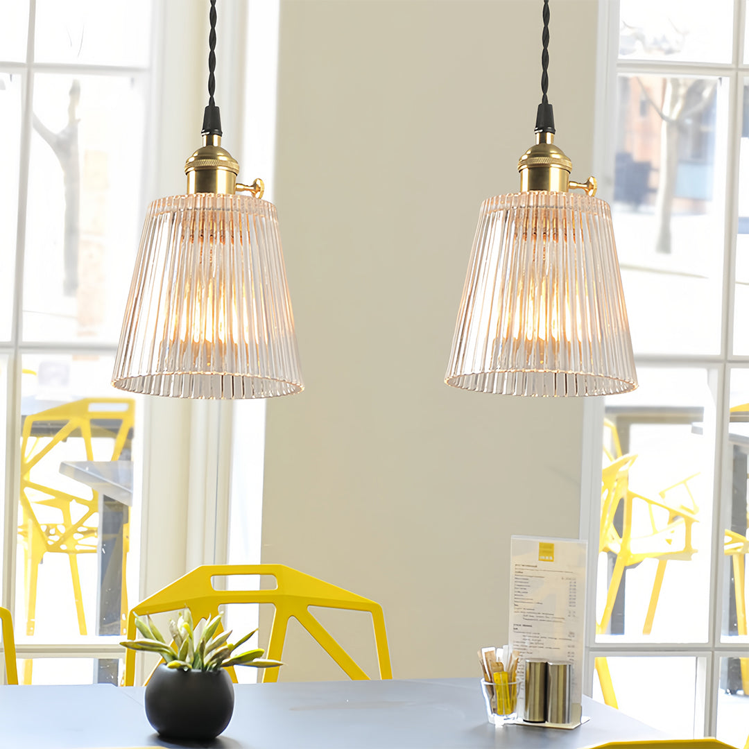 Lavisa - Clear Glass Pendant Light Minimalist Brass Ceiling Lamp