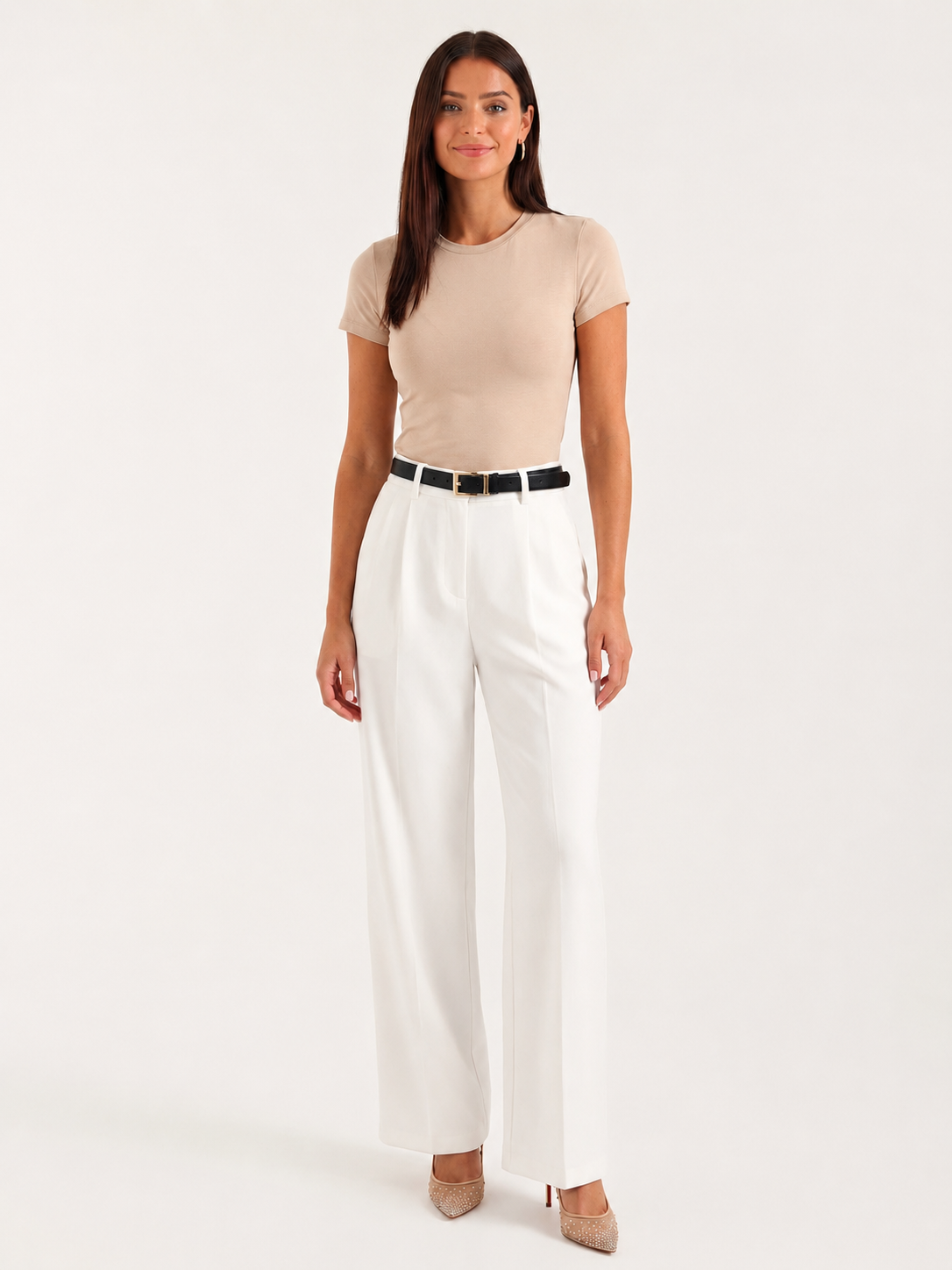 Lavisa - Women's High-Waisted Wide Leg Office Pants - Smart Casual Work Trousers