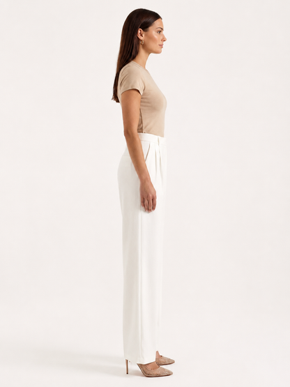 Lavisa - Women's High-Waisted Wide Leg Office Pants - Smart Casual Work Trousers