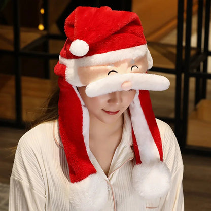 Lavisa - Plush Christmas Santa Hat - Festive Holiday Party Accessory