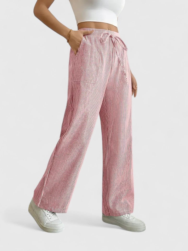 Lavisa - Relaxed Wide Leg Drawstring Pants with Pockets