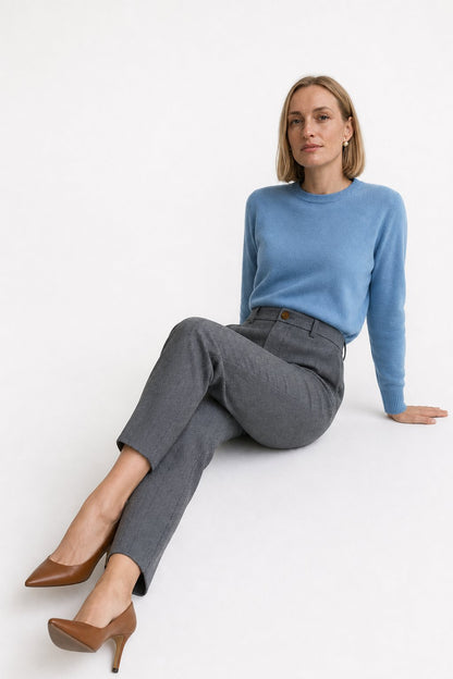 Lavisa - Tailored Ankle Length Wool Blend Tapered Pants