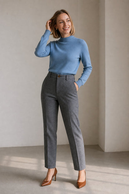 Lavisa - Tailored Ankle Length Wool Blend Tapered Pants