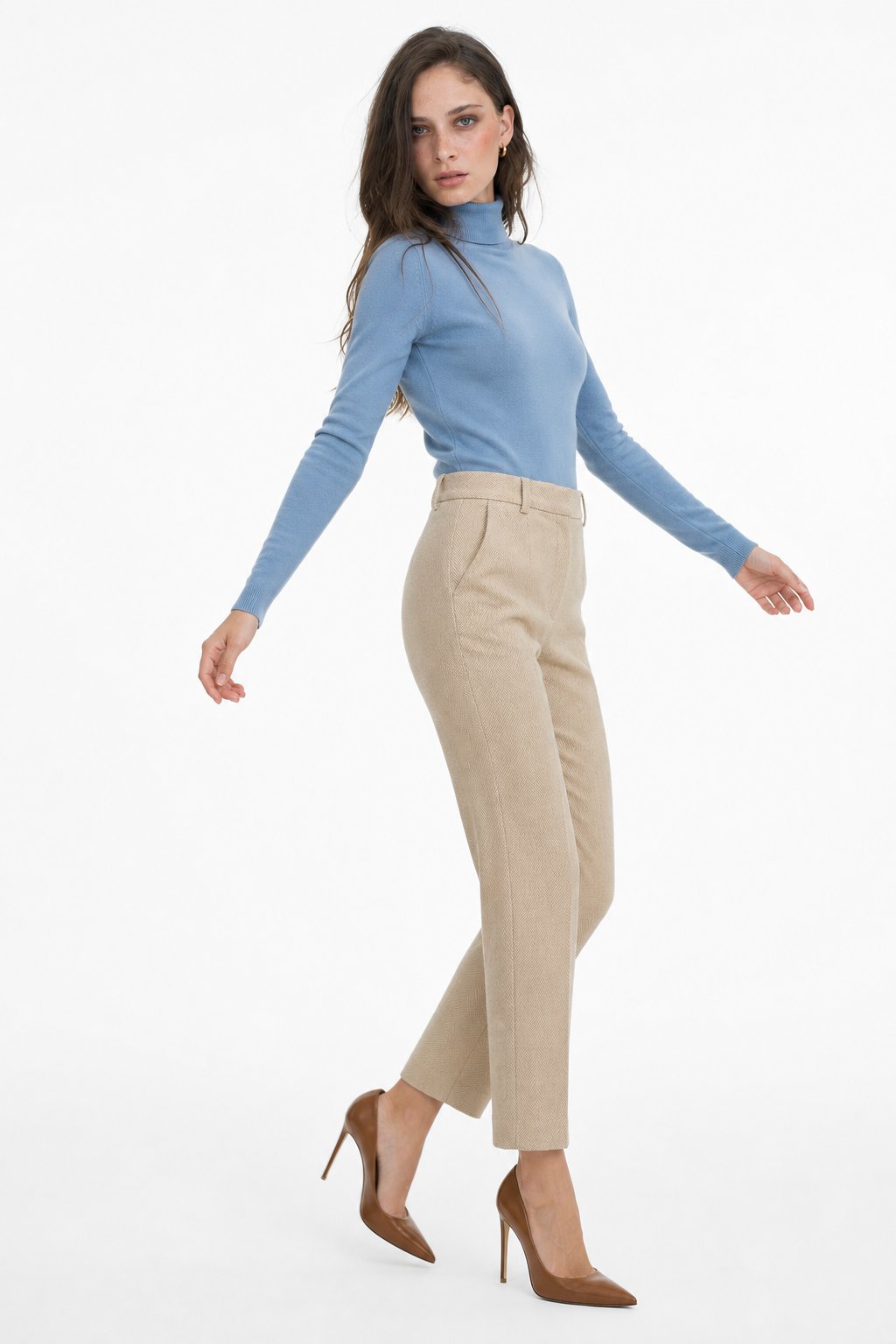 Lavisa - Tailored Ankle Length Wool Blend Tapered Pants