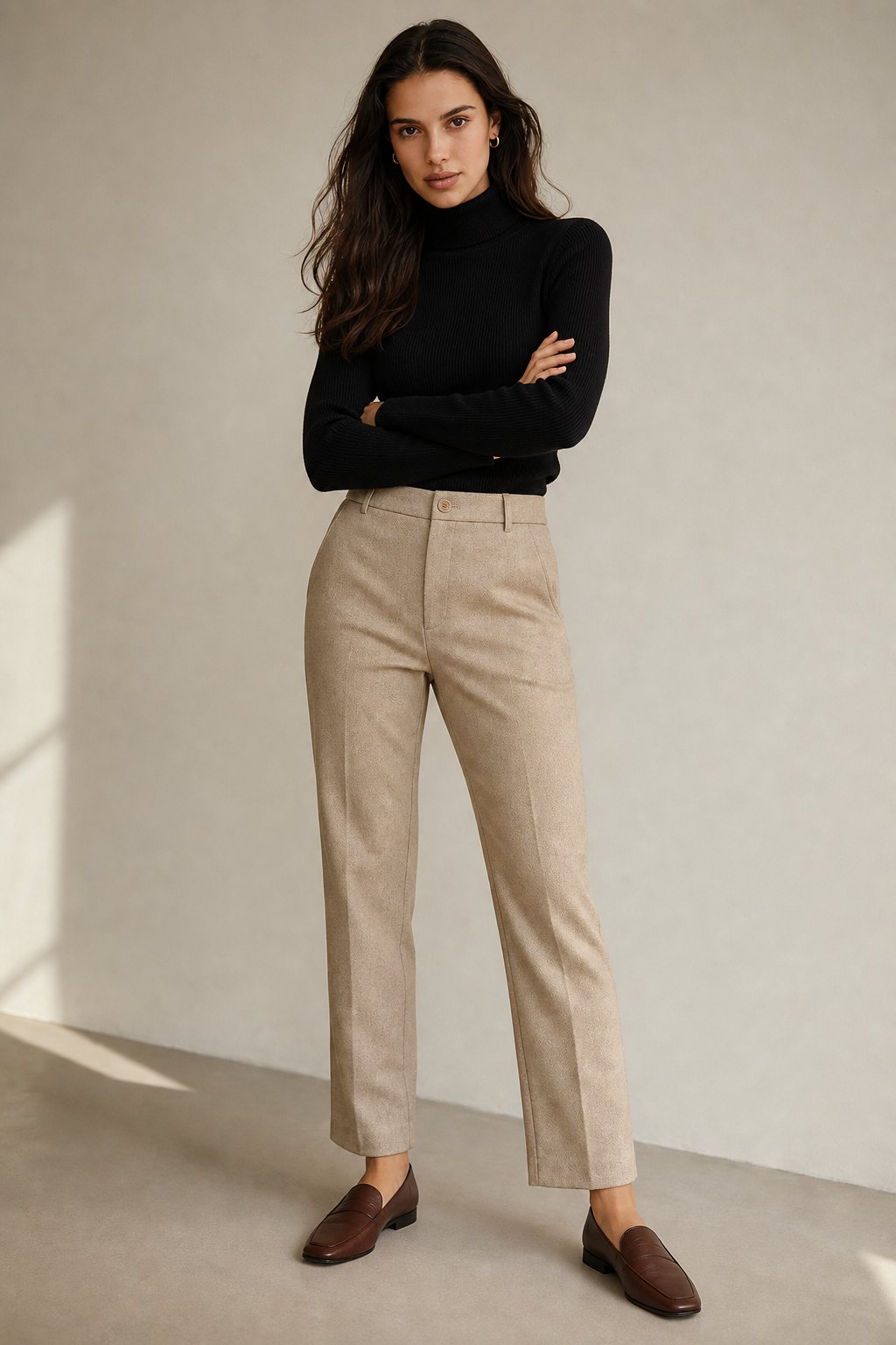 Lavisa - Tailored Ankle Length Wool Blend Tapered Pants