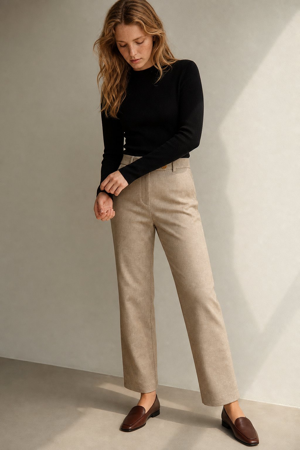 Lavisa - Tailored Ankle Length Wool Blend Tapered Pants