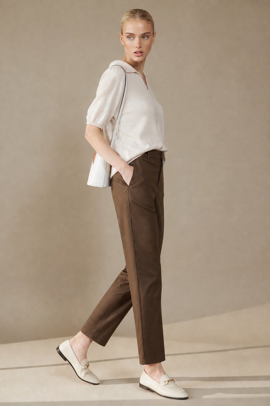Lavisa - Slim Fit High-Waist Ankle Trousers