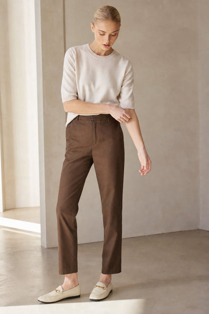 Lavisa - Slim Fit High-Waist Ankle Trousers