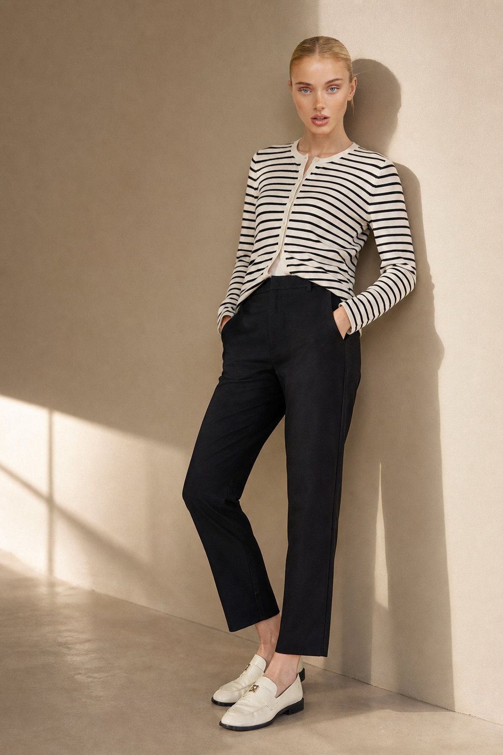 Lavisa - Slim Fit High-Waist Ankle Trousers