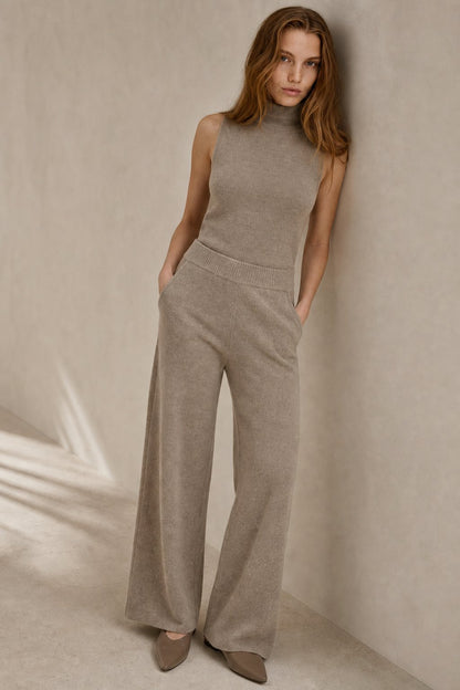 Lavisa - Cashmere Blend High Waisted Thermal Sweatpants