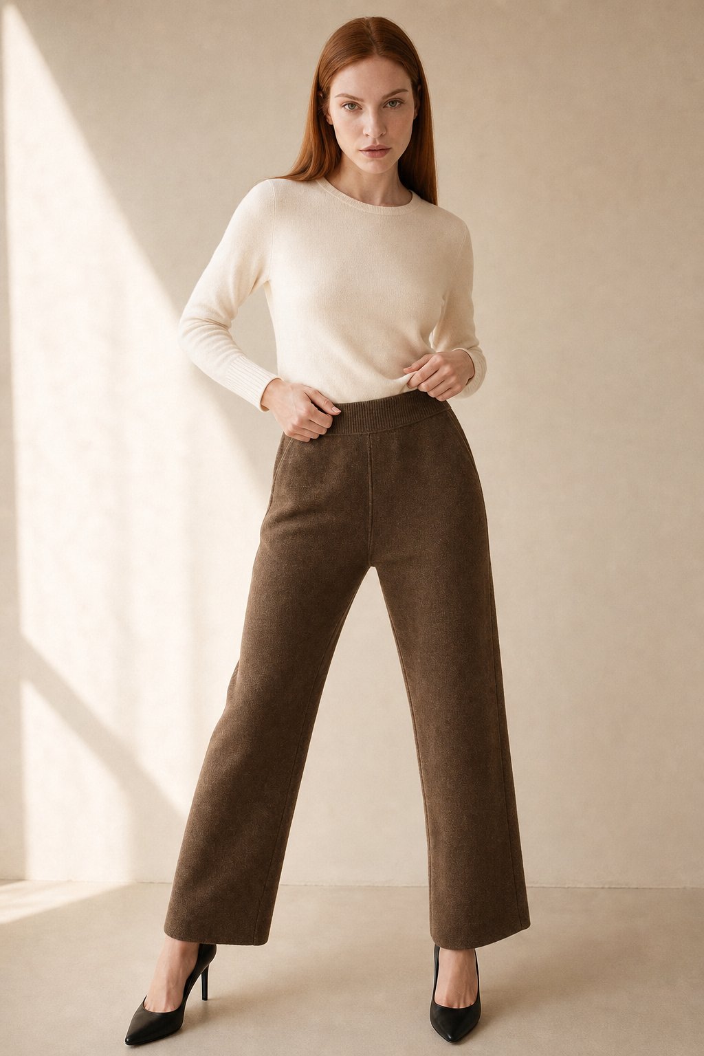 Lavisa - Cashmere Blend High Waisted Thermal Sweatpants