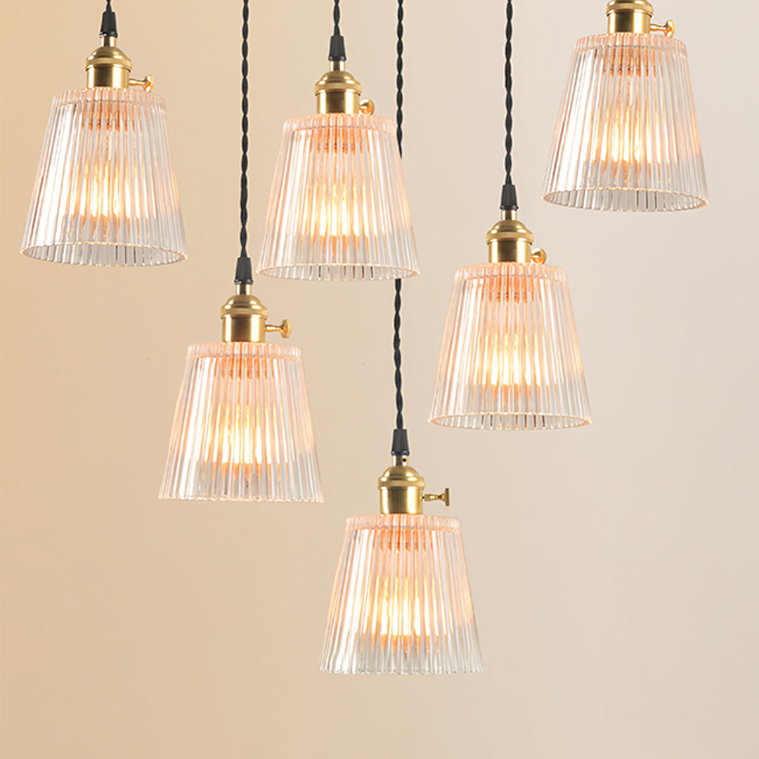 Lavisa - Clear Glass Pendant Light Minimalist Brass Ceiling Lamp