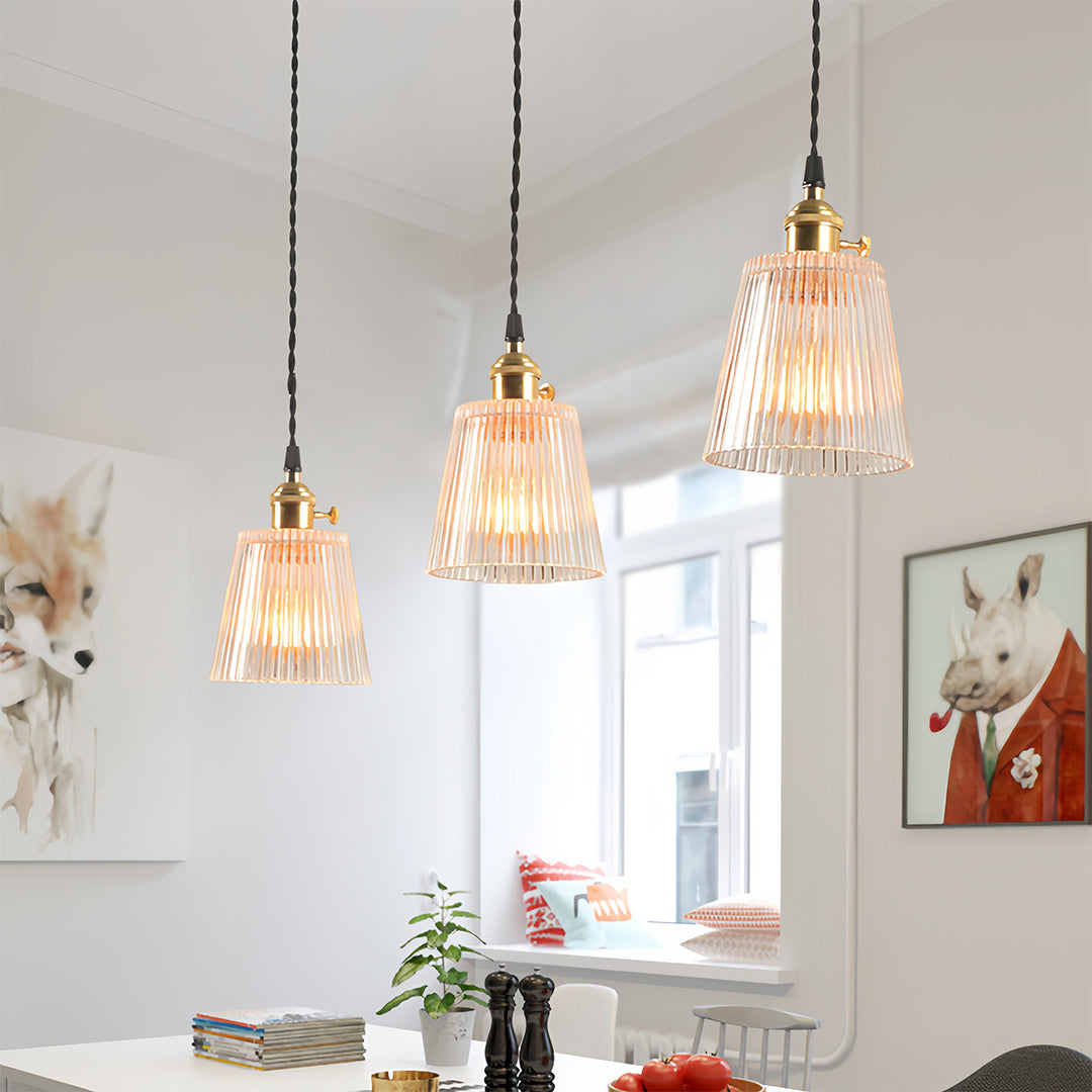 Lavisa - Clear Glass Pendant Light Minimalist Brass Ceiling Lamp