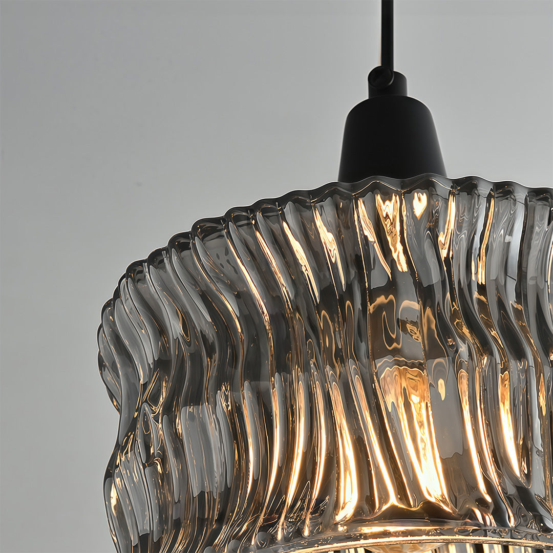 Lavisa - Glass Drum Pendant Light with 3-Step Dimmable LED
