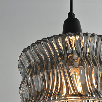 Lavisa - Glass Drum Pendant Light with 3-Step Dimmable LED