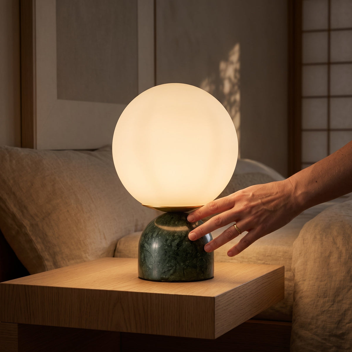 Lavisa - Cobble Green Marble Lamp