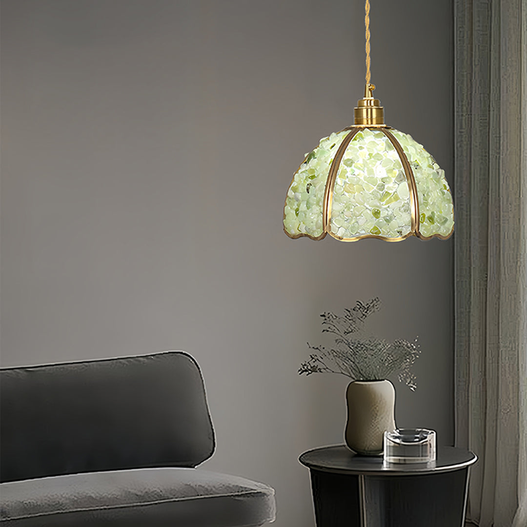 Lavisa - Small Crystal Dome Pendant Light Dimmable Copper Fixture