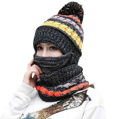 Lavisa - Cozy Knitted Hat Scarf Set with Velvet Lining