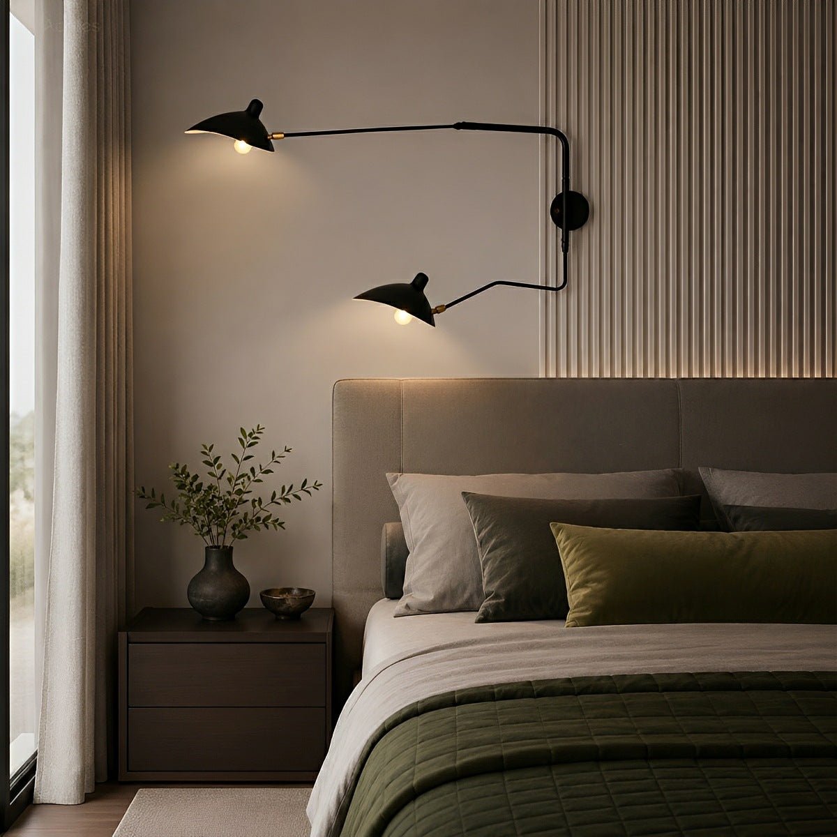 Lavisa - Adjustable Industrial Swing Arm Wall Lamp