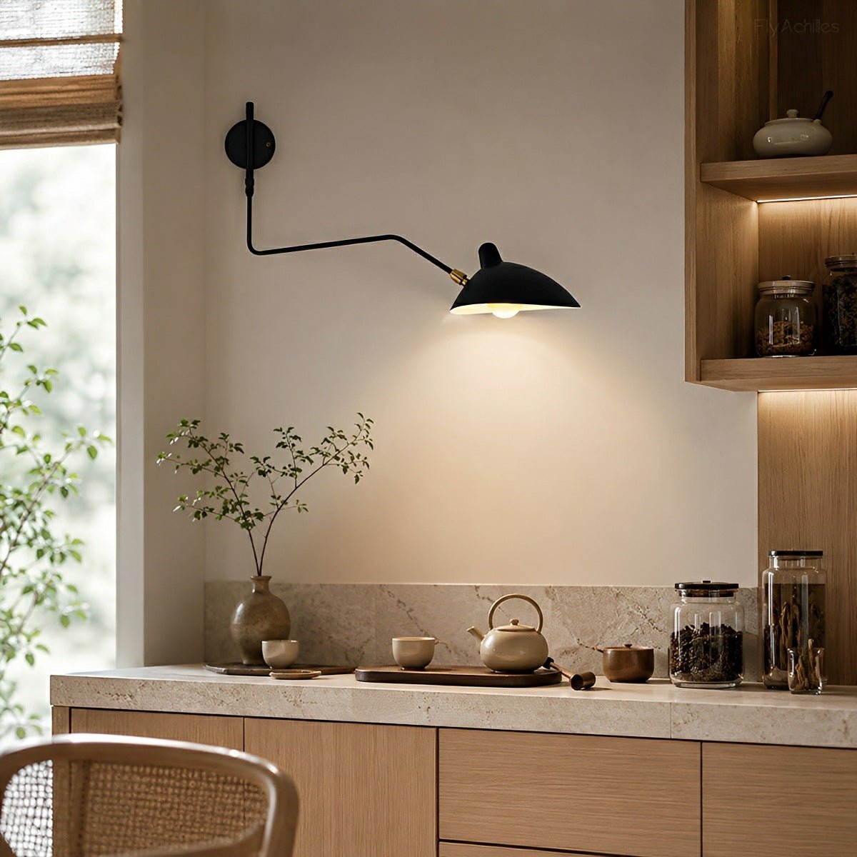 Lavisa - Adjustable Industrial Swing Arm Wall Lamp