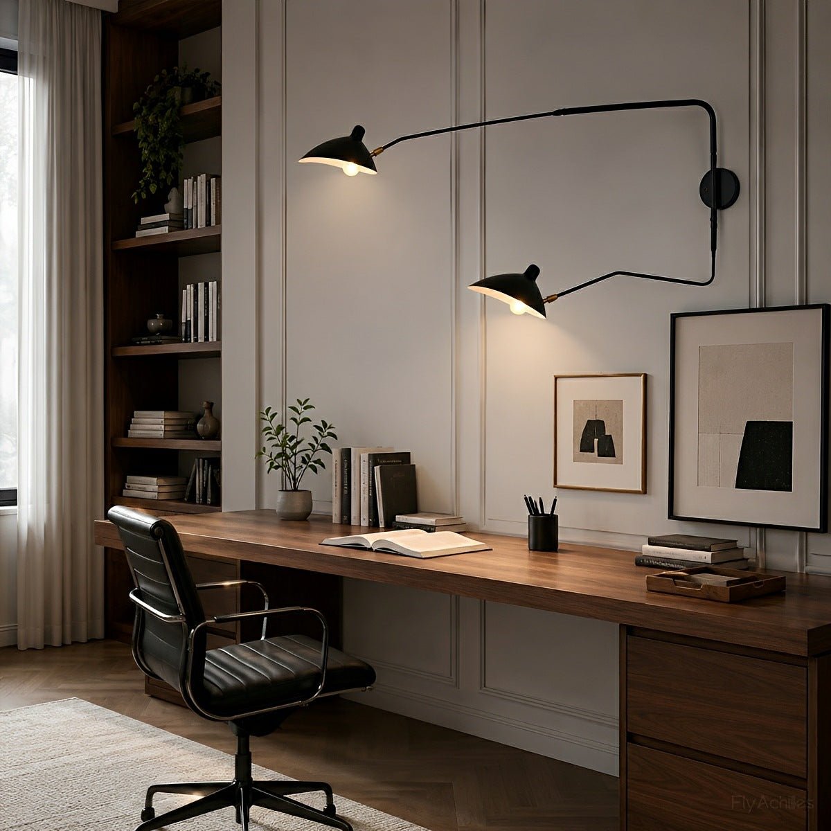 Lavisa - Adjustable Industrial Swing Arm Wall Lamp
