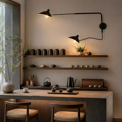 Lavisa - Adjustable Industrial Swing Arm Wall Lamp