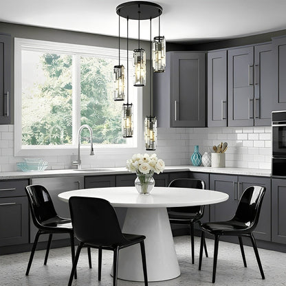Lavisa - Vintage Industrial Crystal Glass Pendant Light Ceiling Light