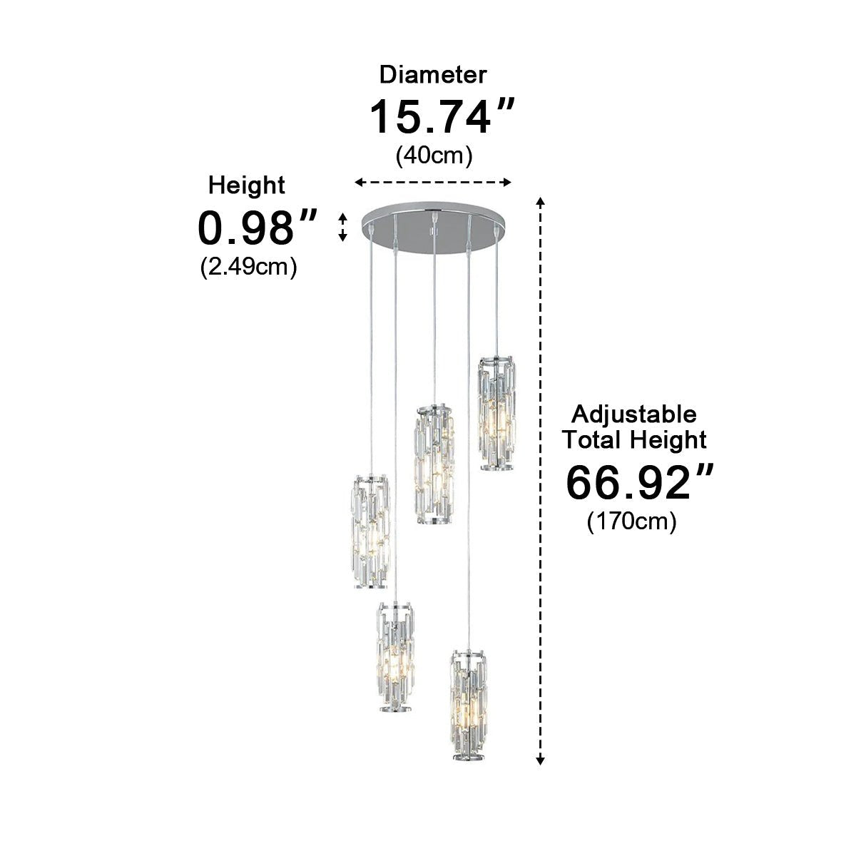 Lavisa - Dimmable Industrial Crystal Glass Pendant Light