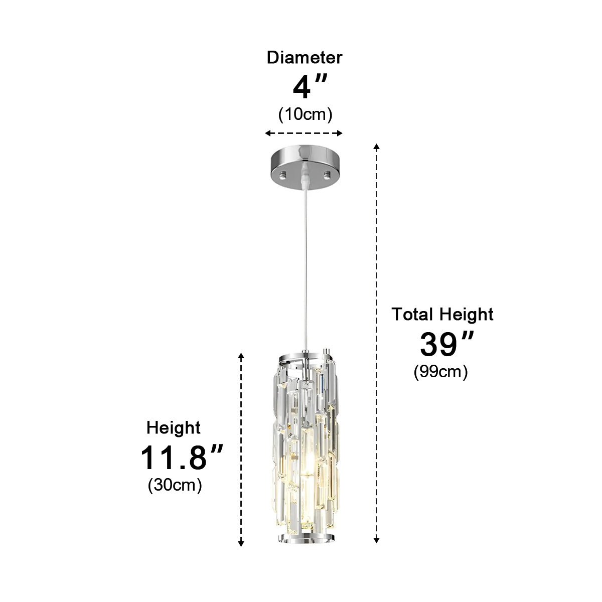 Lavisa - Dimmable Industrial Crystal Glass Pendant Light