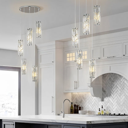 Lavisa - Vintage Industrial Crystal Glass Pendant Light Ceiling Light