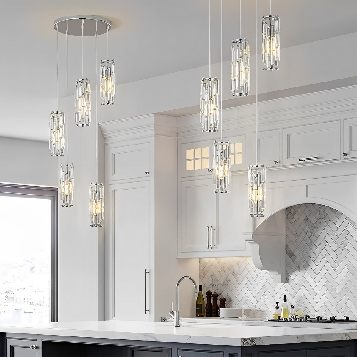 Lavisa - Dimmable Industrial Crystal Glass Pendant Light