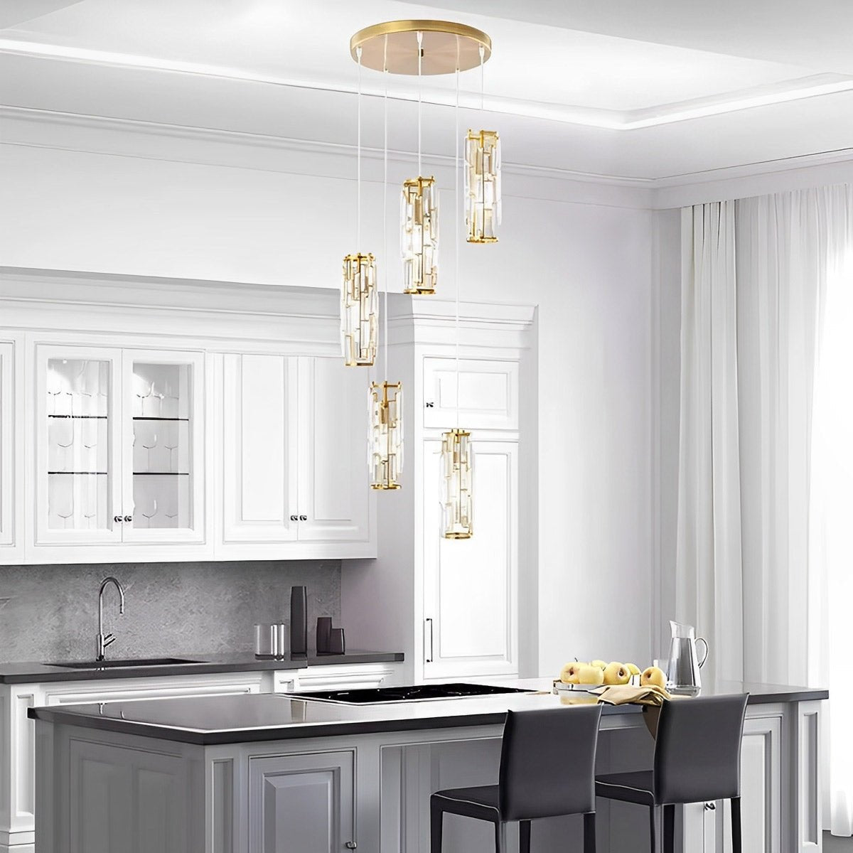 Lavisa - Vintage Industrial Crystal Glass Pendant Light Ceiling Light