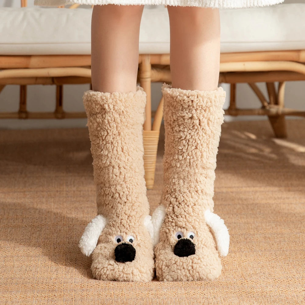 Lavisa - Cute Dog Fuzzy Socks Winter Leg Warmer