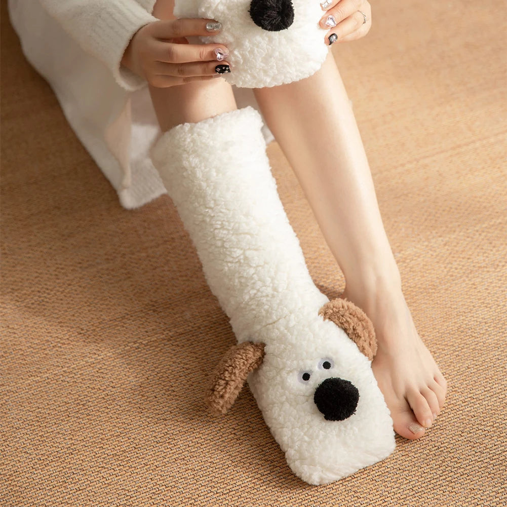Lavisa - Cute Dog Fuzzy Socks Winter Leg Warmer
