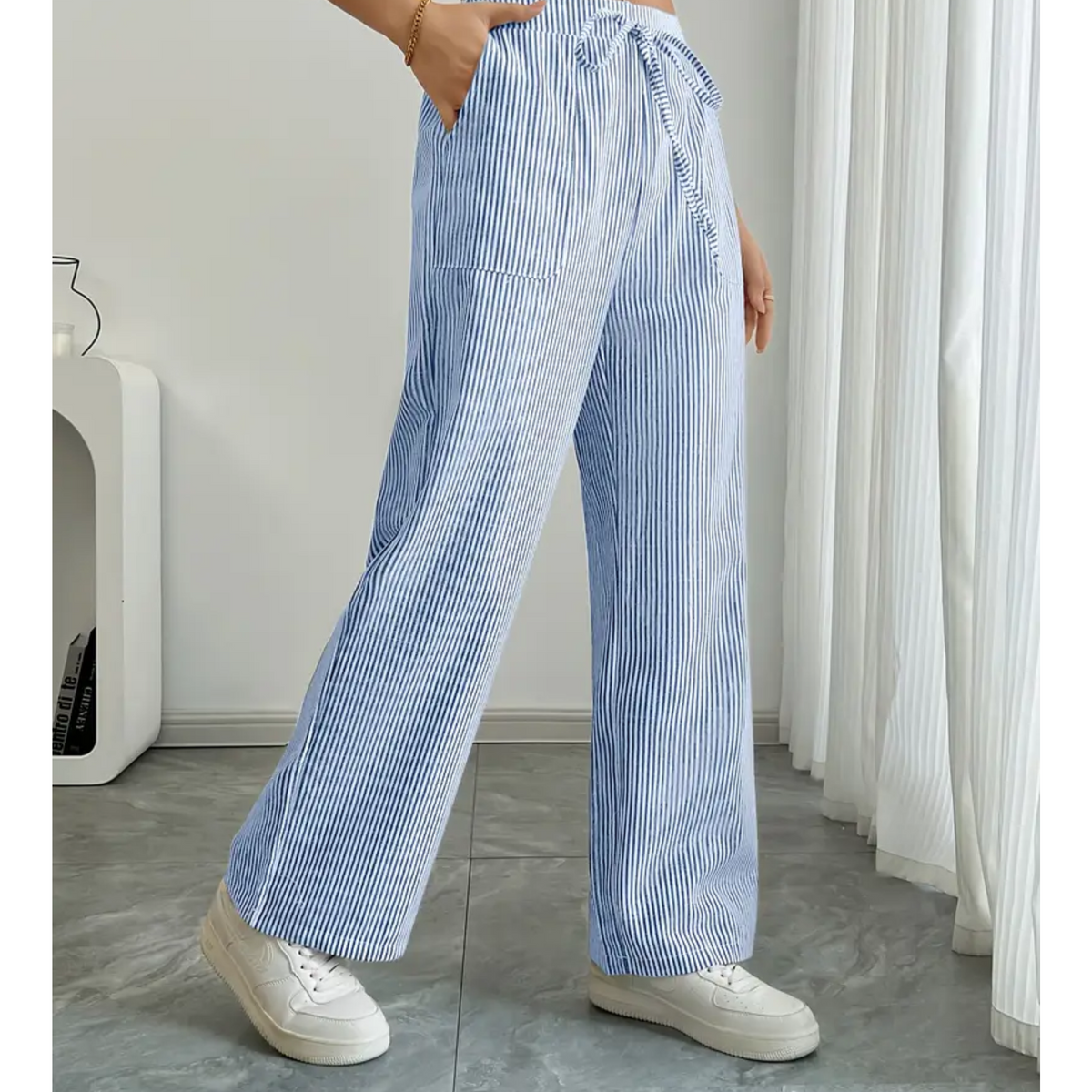 Lavisa - Striped Wide Leg Palazzo Pants