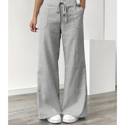Lavisa - Striped Wide Leg Palazzo Pants
