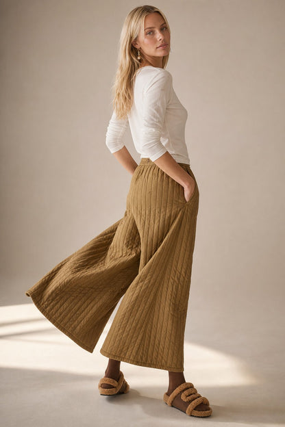 Lavisa - Quilted Cotton Wide Leg Pants