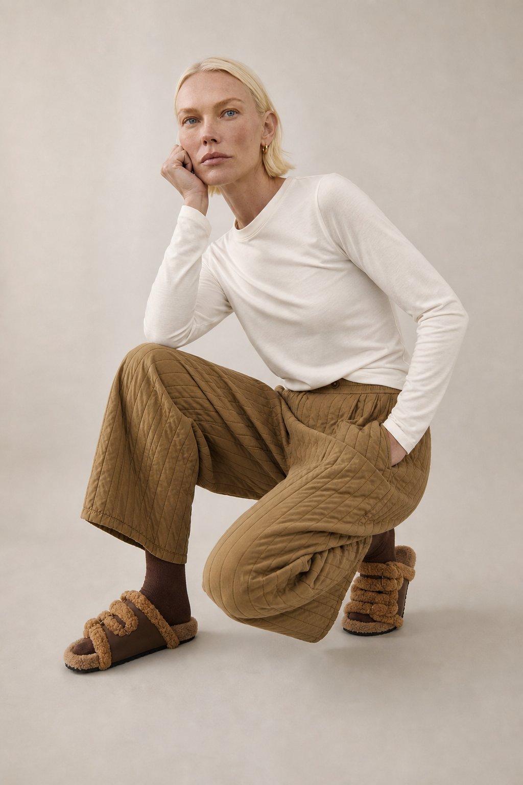 Lavisa - Quilted Cotton Wide Leg Pants