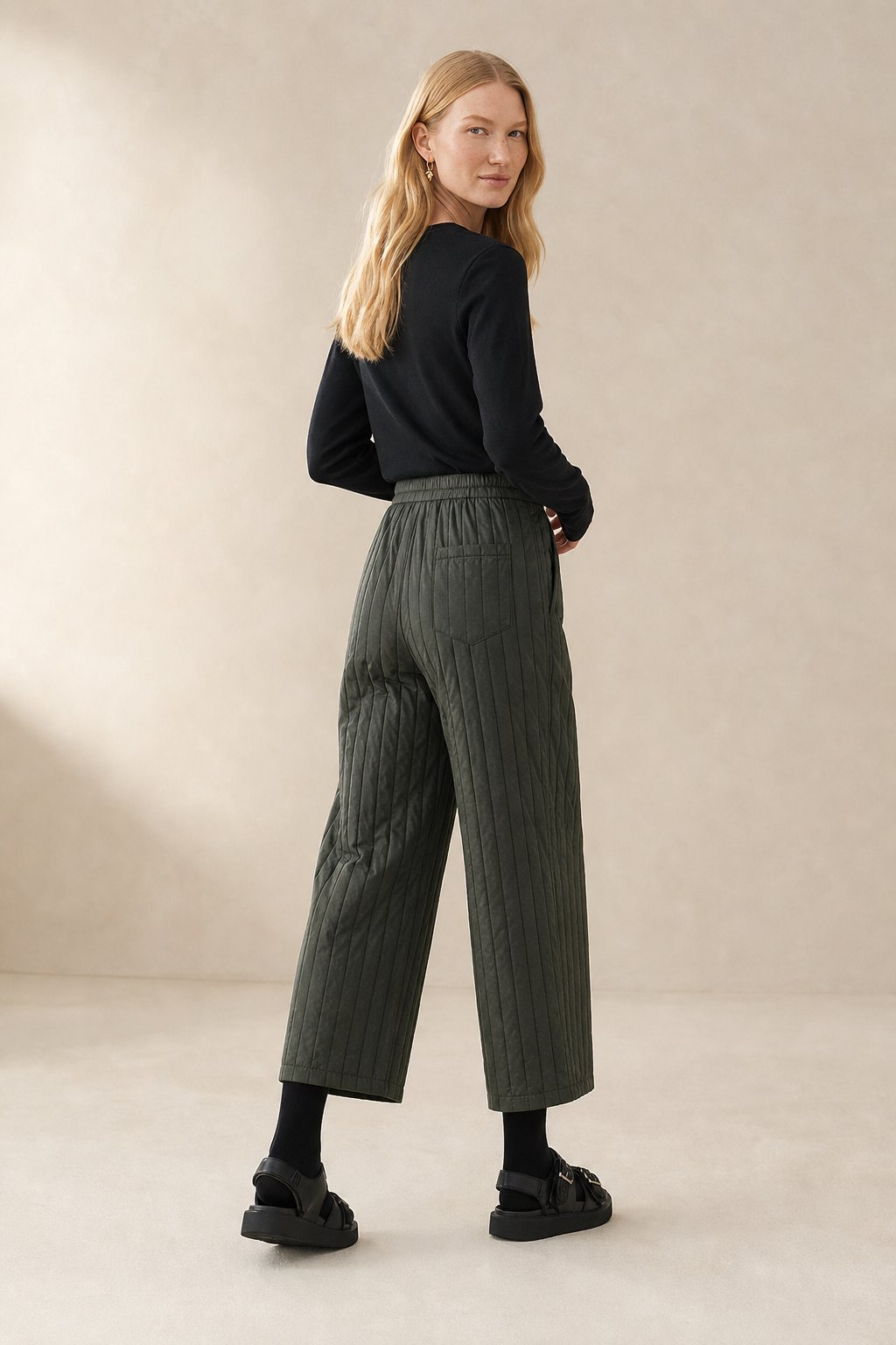 Lavisa - Quilted Cotton Wide Leg Pants