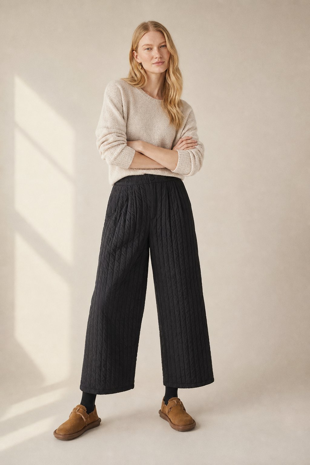 Lavisa - Quilted Cotton Wide Leg Pants