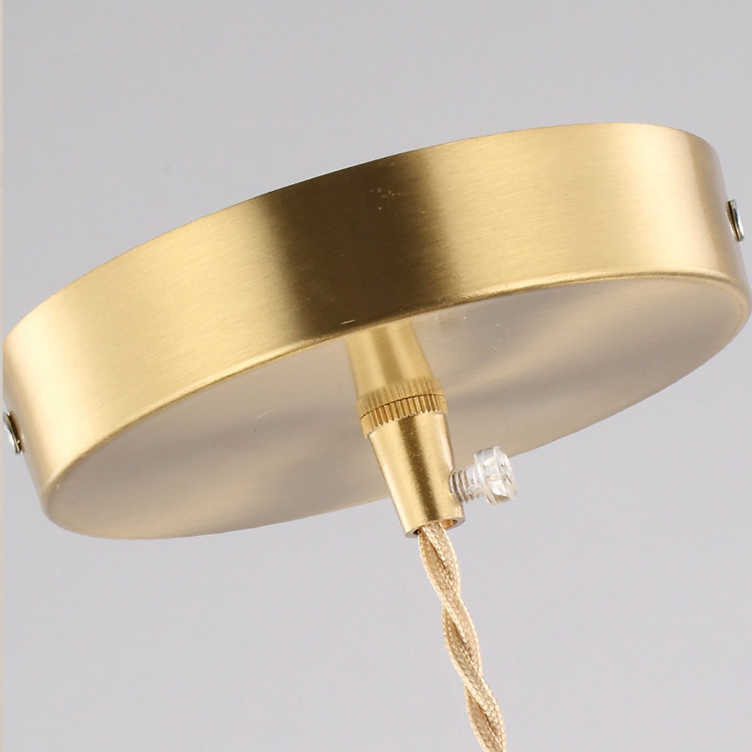 Lavisa - Geometric Diamond Glass Pendant Light with Brass and Wood