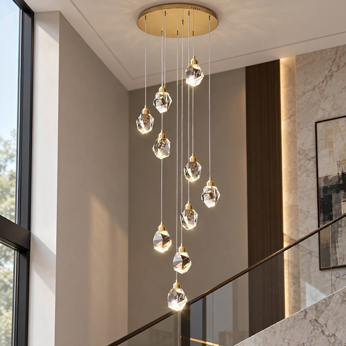 Lavisa - Luxury Brass and Crystal Pendant Light with Dimmable LED