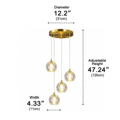 Lavisa - Modern Luxury Brass Crystal Pendant Light