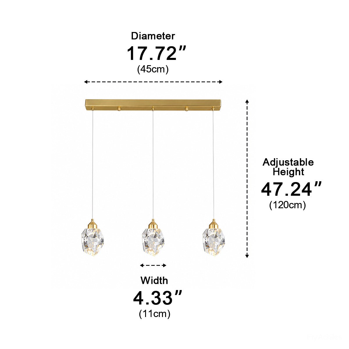 Lavisa - Luxury Brass and Crystal Pendant Light with Dimmable LED