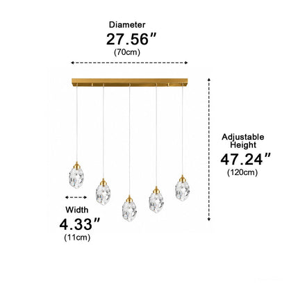 Lavisa - Luxury Brass and Crystal Pendant Light with Dimmable LED