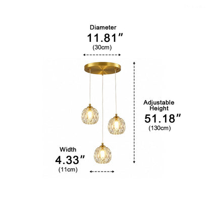 Lavisa - Modern Luxury Brass Crystal Pendant Light