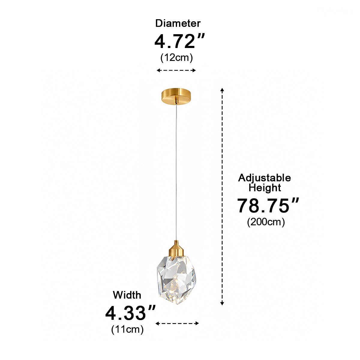 Lavisa - Luxury Brass and Crystal Pendant Light with Dimmable LED