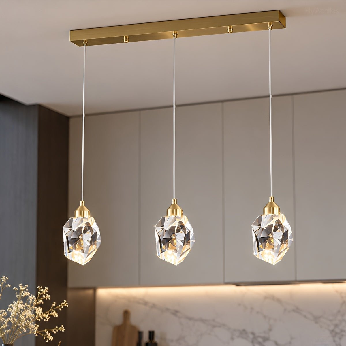 Lavisa - Luxury Brass and Crystal Pendant Light with Dimmable LED
