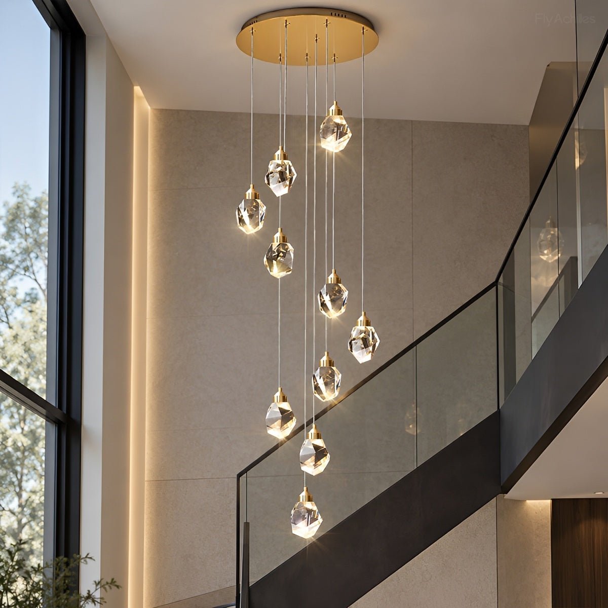 Lavisa - Luxury Brass and Crystal Pendant Light with Dimmable LED